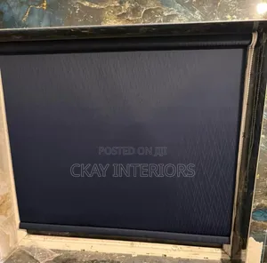 Grey and Green Opaque Blackout Roller Office Blinds