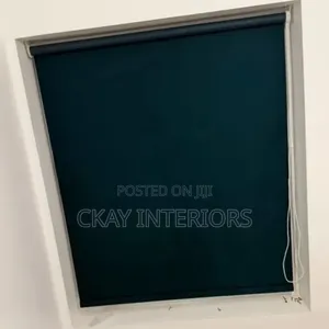 Grey and Green Opaque Blackout Roller Office Blinds