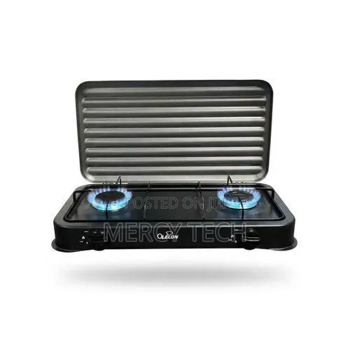 Olelon 2-Burner Gas Stove With Cover Lid
