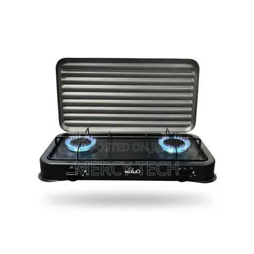 Olelon 2-Burner Gas Stove With Cover Lid