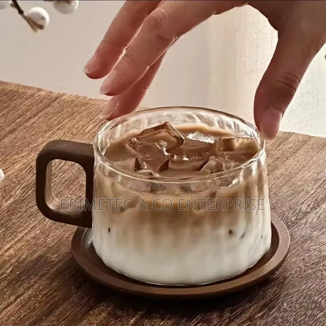 Classic Glass Cup Plus Wooden Coaster