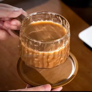 Classic Glass Cup Plus Wooden Coaster