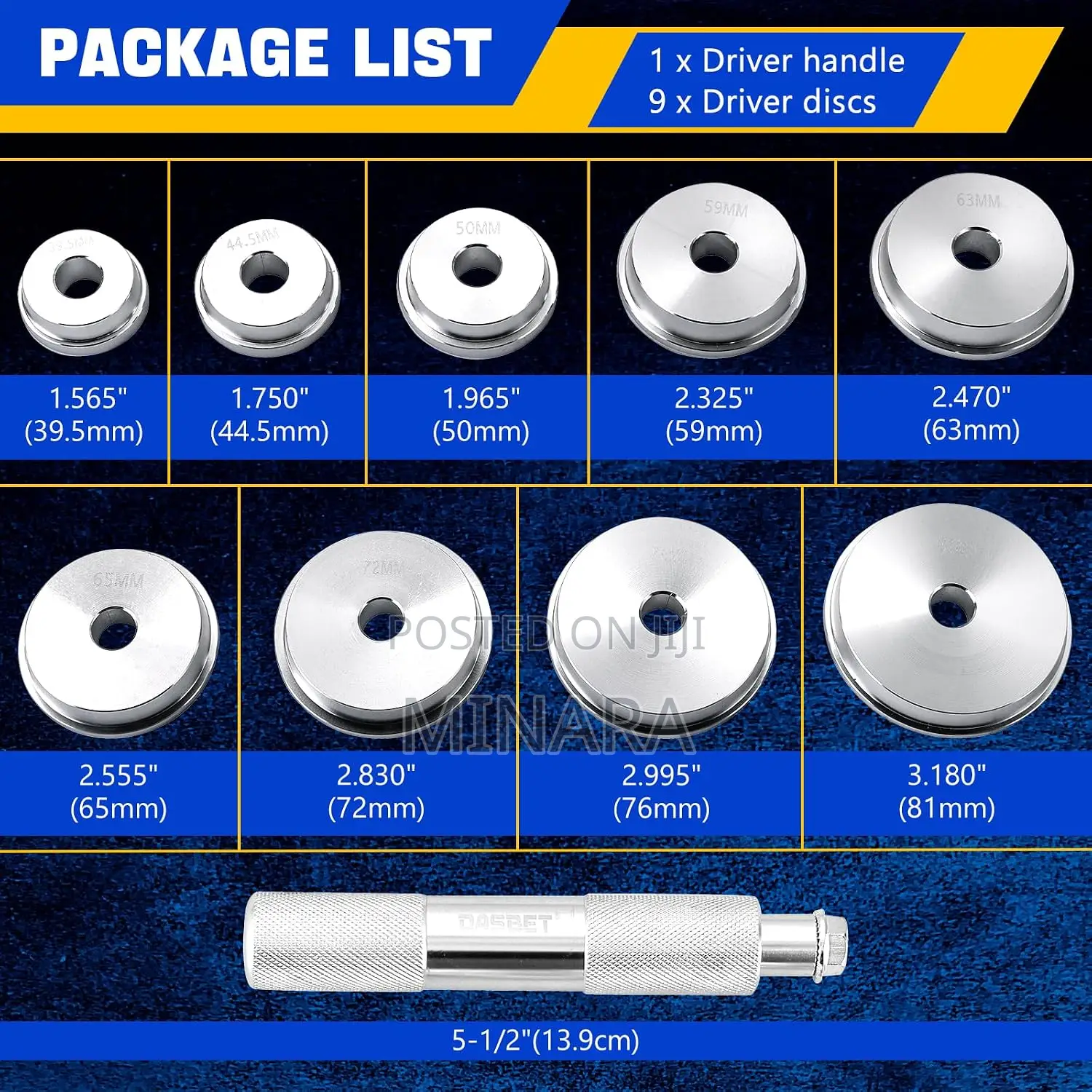 10 Pcs, Bearing Race and Seal Driver Set