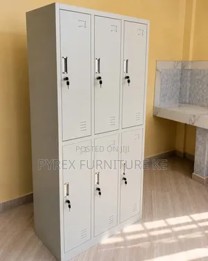 6 Door Grey Metallic Locker Cabinet With Keys