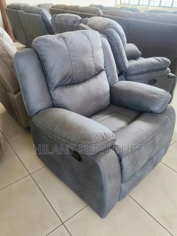 Grey Premium Soft Fabric 1 Seater Recliner Sofa - thumbnail 2
