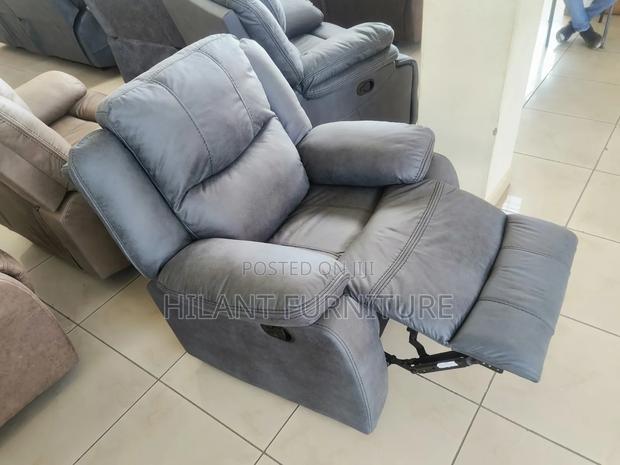Grey Premium Soft Fabric 1 Seater Recliner Sofa - thumbnail 4
