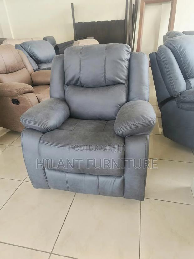 Grey Premium Soft Fabric 1 Seater Recliner Sofa - thumbnail 5