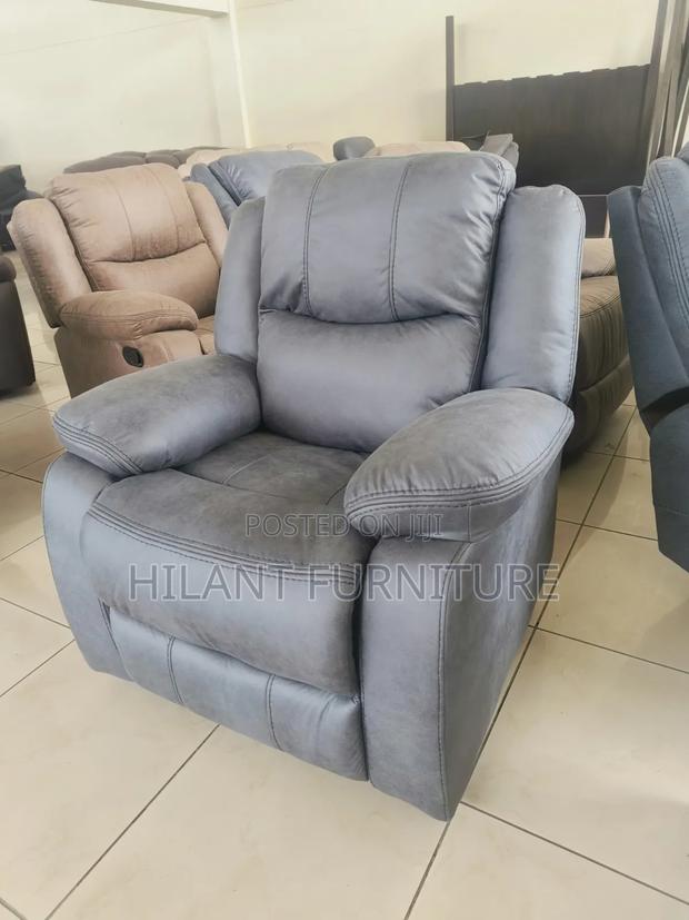 Grey Premium Soft Fabric 1 Seater Recliner Sofa - thumbnail 6