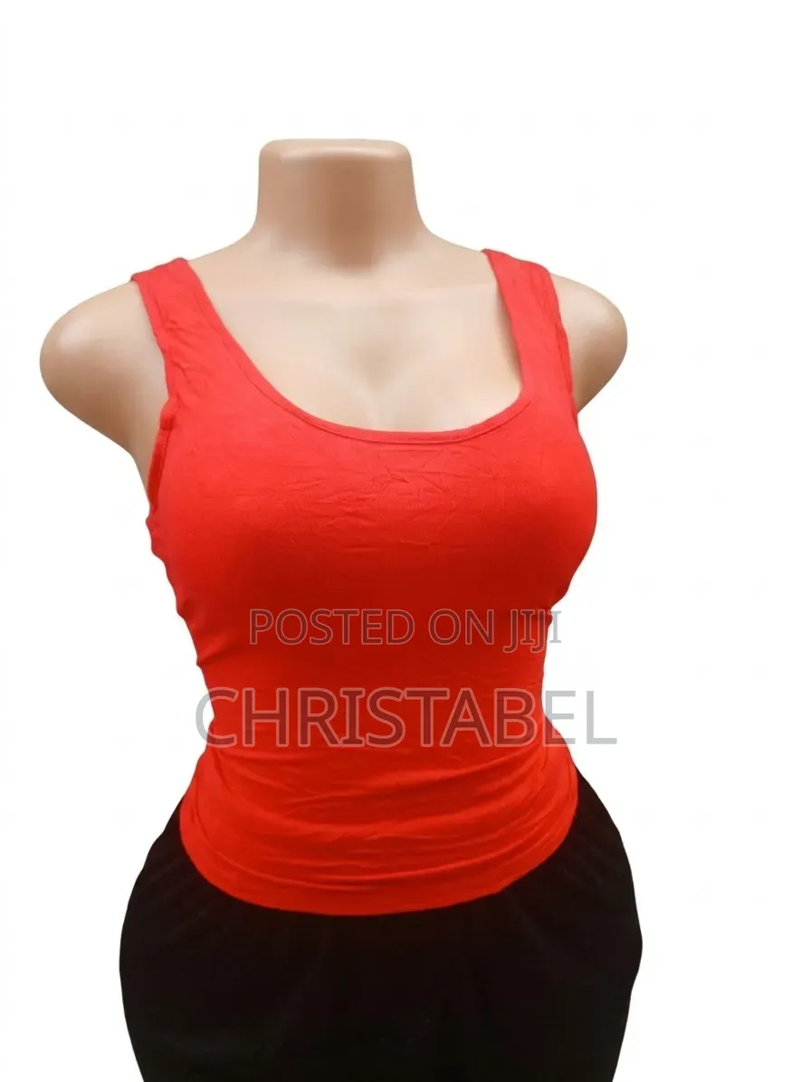 Women's Red Tank Top-Stretchy and Fitted