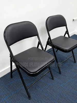 Modern Black Leather Foldable Chair