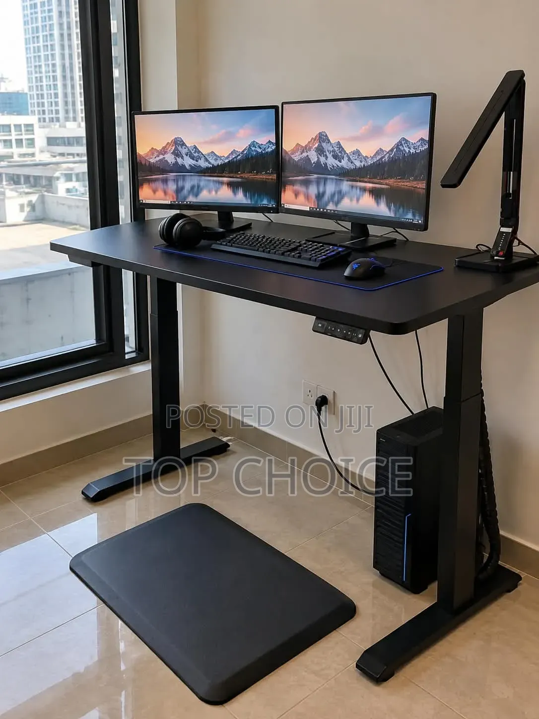Office Desk ; Electric Monitored Adjustable Computer Table
