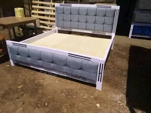 6 by 6 White and Grey Mocket Bed