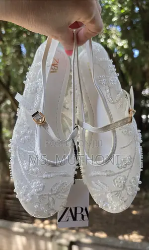ZARA Floral Mesh Printed Beaded Ballerina Flats Size 37-42