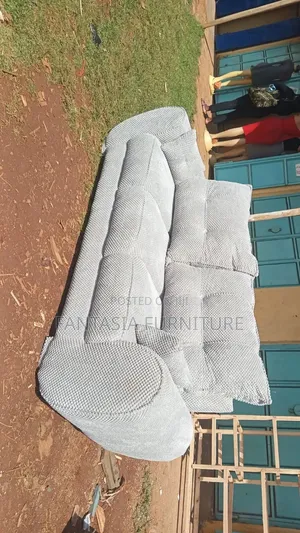 3 Seater Light Grey Textured Sofa