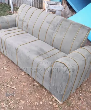 3 Seater Grey Soft Fabric Sofa