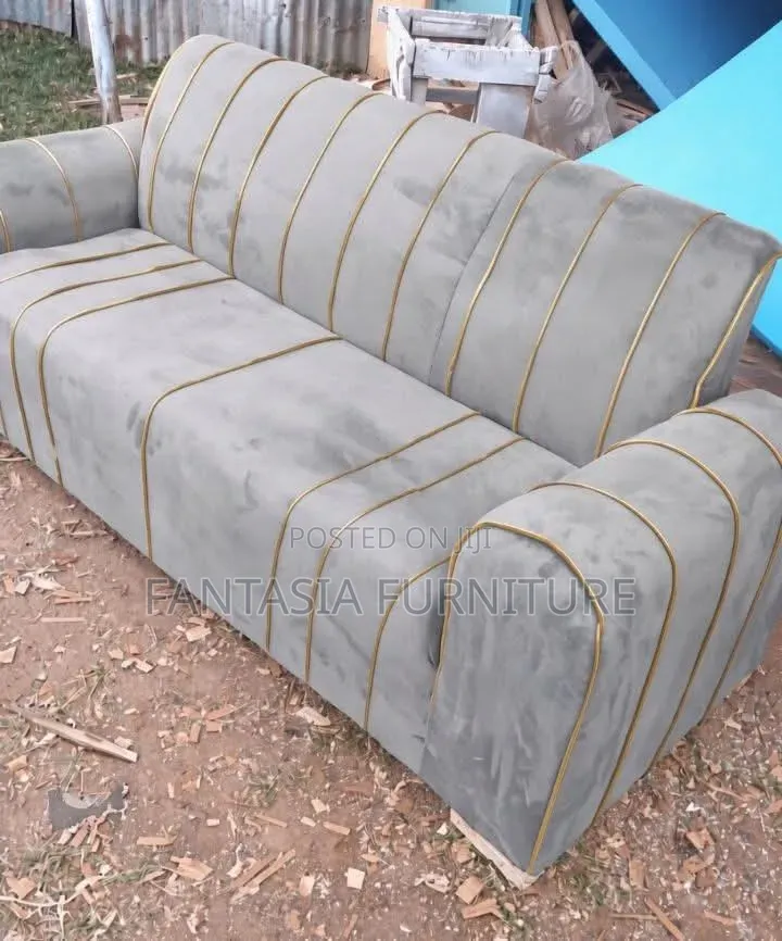 3 Seater Grey Soft Fabric Sofa