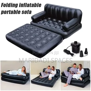 5-in-1 Inflatable Air Couch Sofa Bed With Electric Pump & Pillows