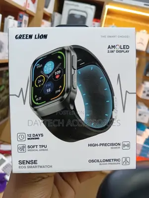 Green Lion Sense 2.06'' Screen ECG Smart Watch - Black