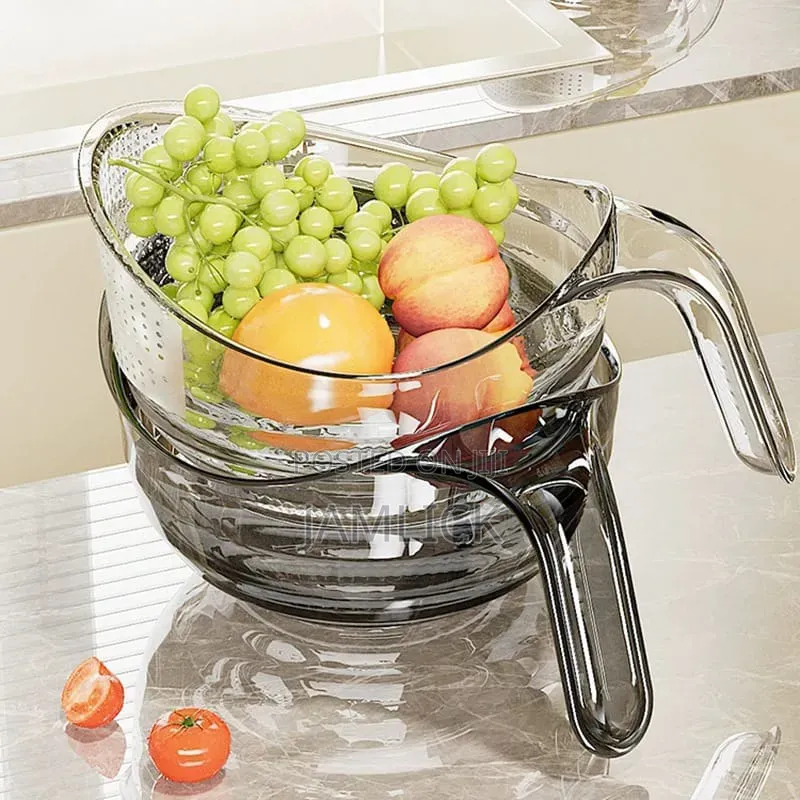 Acrylic Colander – Kitchen Fruit & Vegetable Strainer - Ev