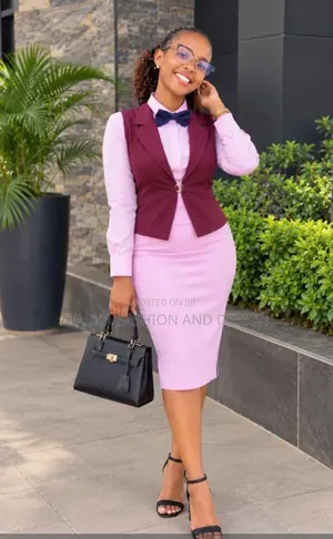 Official Ladies Suit 3 Piece Sets Shirt and Skirt and Wine/Maroon