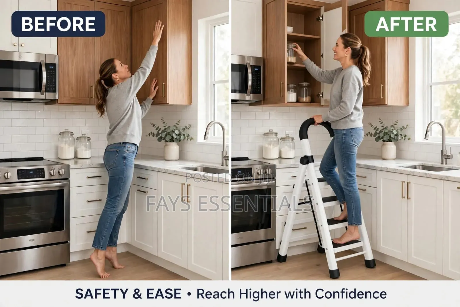 4 Step Folding Ladder With Safety Handle