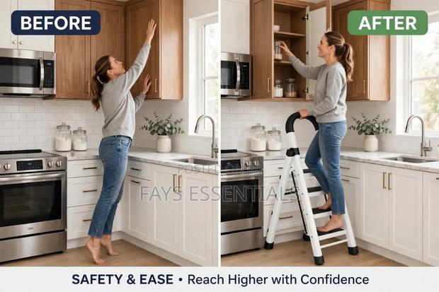 4 Step Folding Ladder With Safety Handle - thumbnail 2
