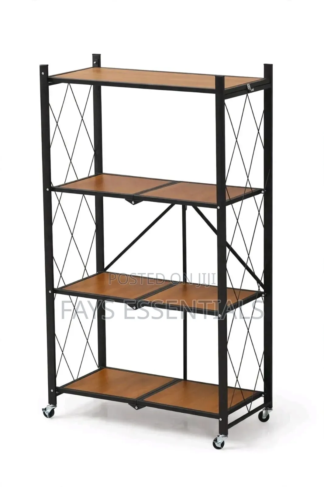 5 Tier Foldable Storage Rack With Wheels