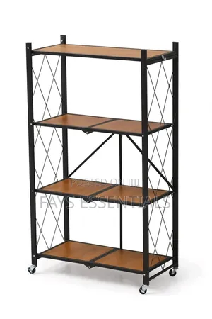 5 Tier Foldable Storage Rack With Wheels