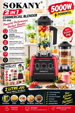 Powerful 2 in 1 Sokany Commercial Blender(SK-666)