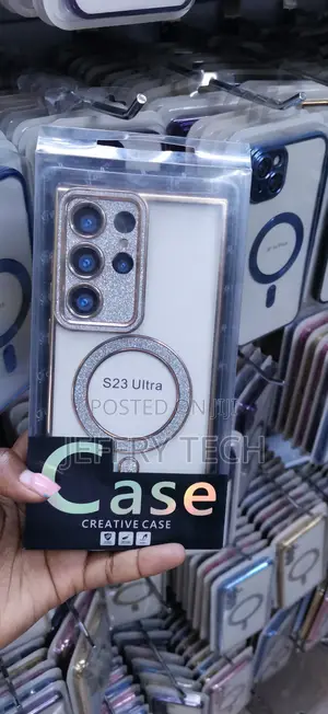 Luxury Clear Glitter MagSafe Phone Case for Samsung Galaxy S23 Ultra