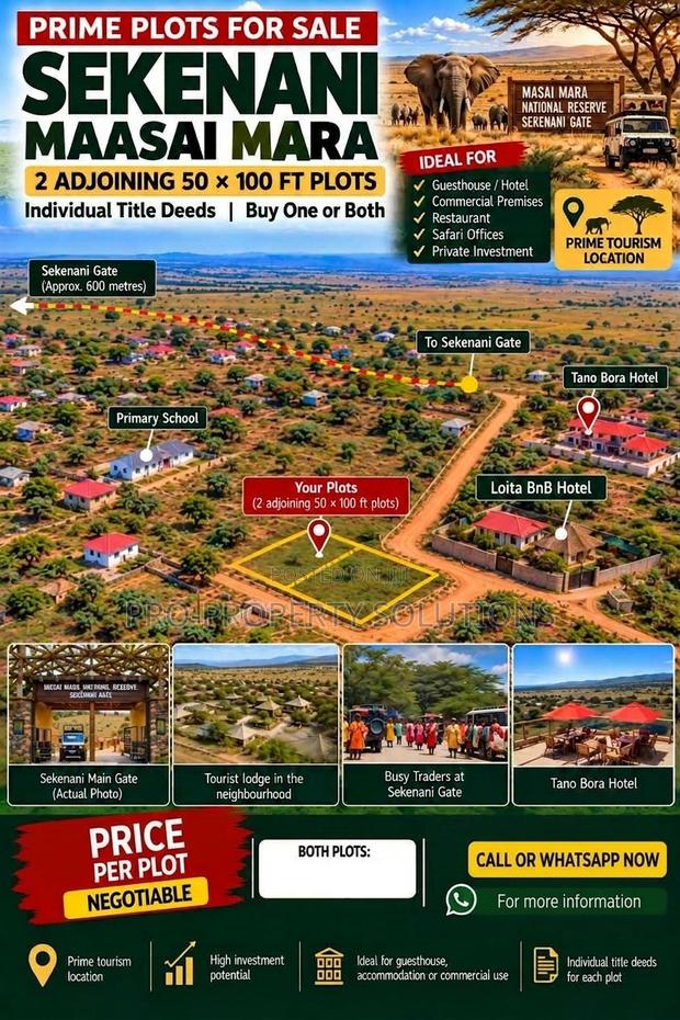 Prime 50x100 Plots for Sale in Sekenani Maasai Mara