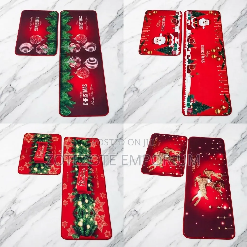 2pcs Christmas Kitchen Mat