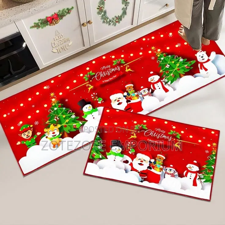 2pcs Christmas Kitchen Mat
