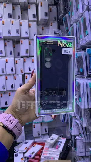 Dark Blue Folding Case With a Built-in for Samsung Galaxy Z Fold 5