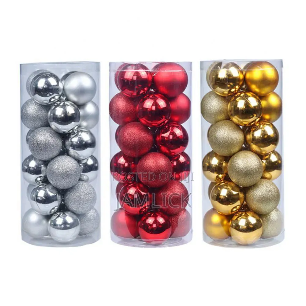 24 PCS Red Christmas Balls 6cm - Zy