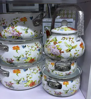 12pcs Enamel Cookware Set With a Kettle at Ksh8499