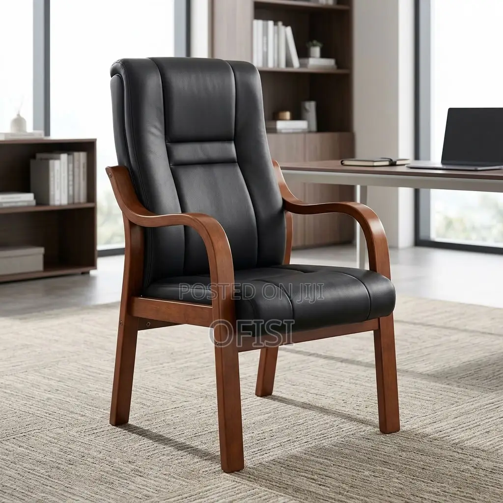 Office Chair; Padded Leather Office Visitor Chair