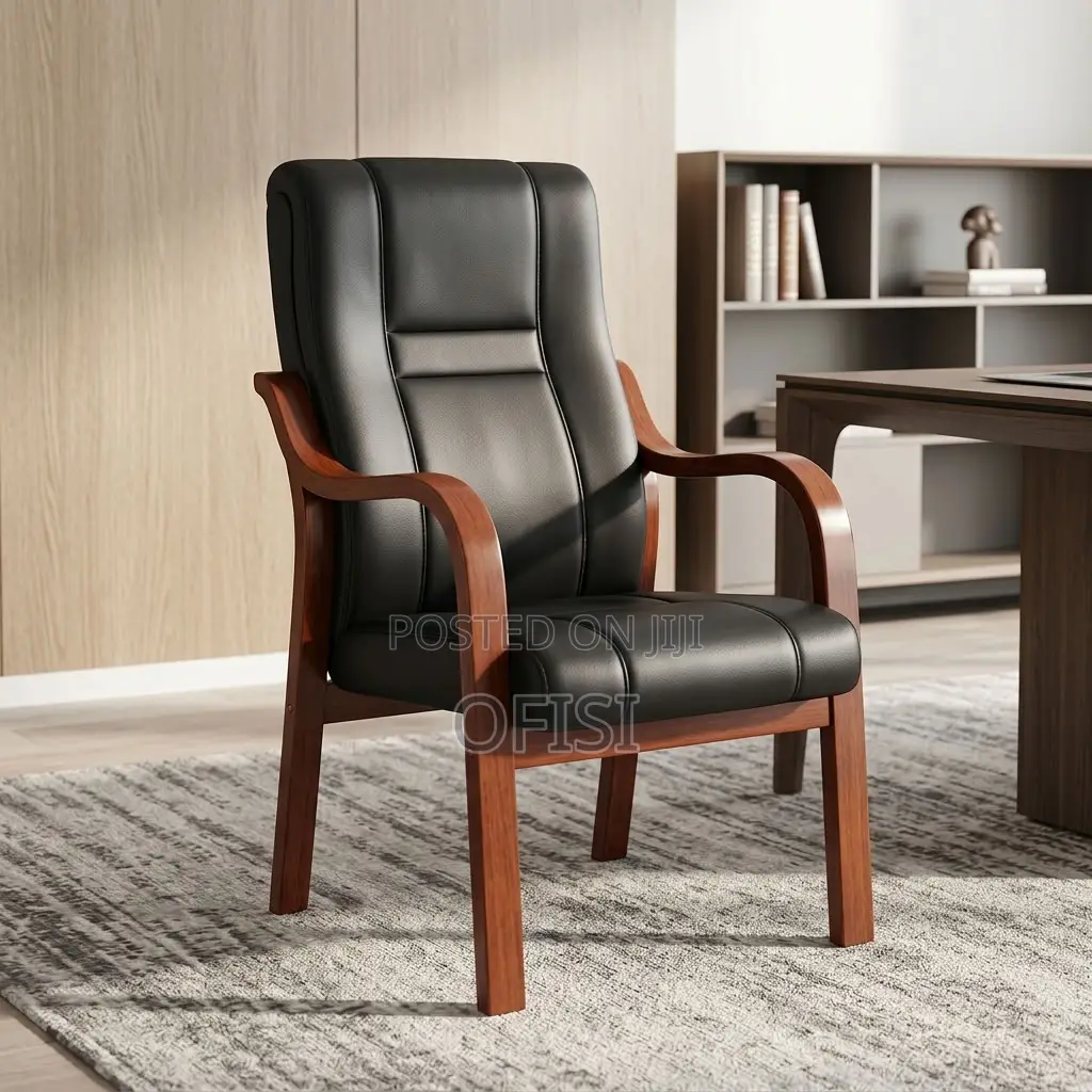 Office Chair; Padded Leather Office Visitor Chair