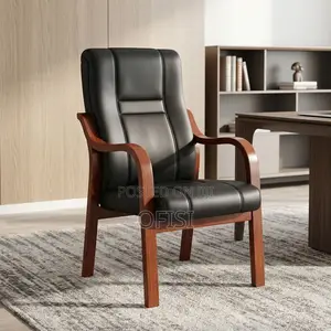 Office Chair; Padded Leather Office Visitor Chair