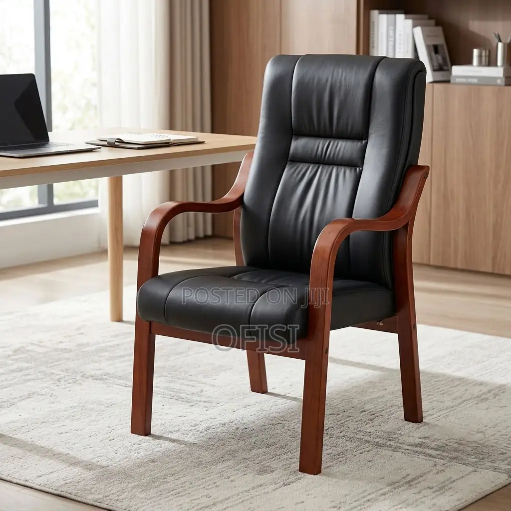 Office Chair; Padded Leather Office Visitor Chair