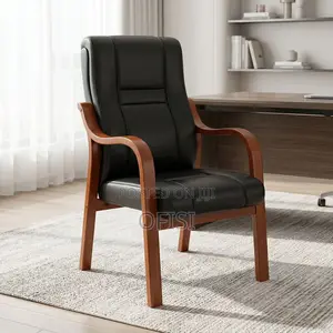 Office Chair; Padded Leather Office Visitor Chair