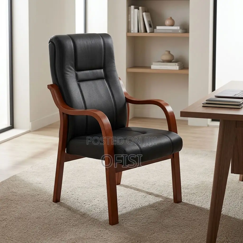 Office Chair; Padded Leather Office Visitor Chair