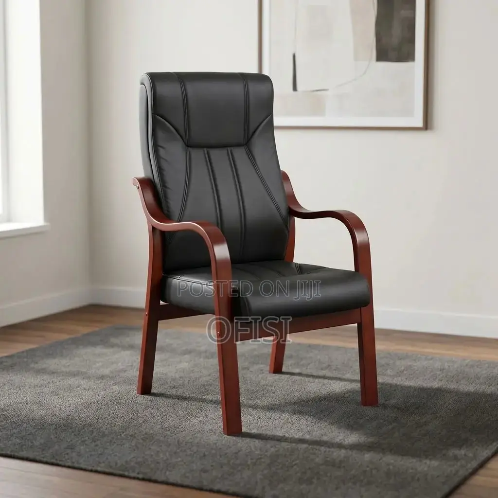 Office Chair; Padded Leather Office Visitor Chair