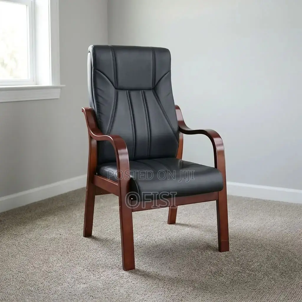 Office Chair; Padded Leather Office Visitor Chair