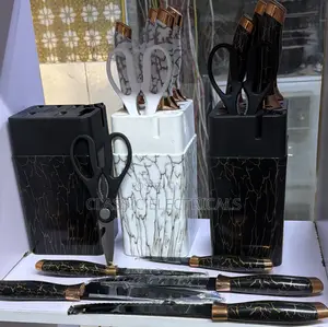 7pcs Set Knife Set at Ksh1699 in Marble White and Black