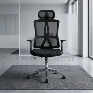 Black High Back Orthopedic Swivel Office Chair