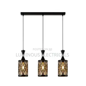 Black and Gold 3-Light Pendant Chandelier – Decorative Ceiling Light
