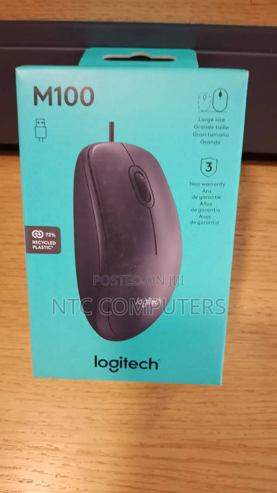 Logitech M100 Optical USB Mouse Ambidextrous .
