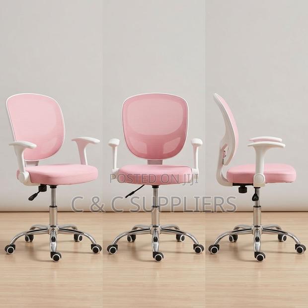 Adjustable Ergonomic Kid's Pink Chair - thumbnail 5