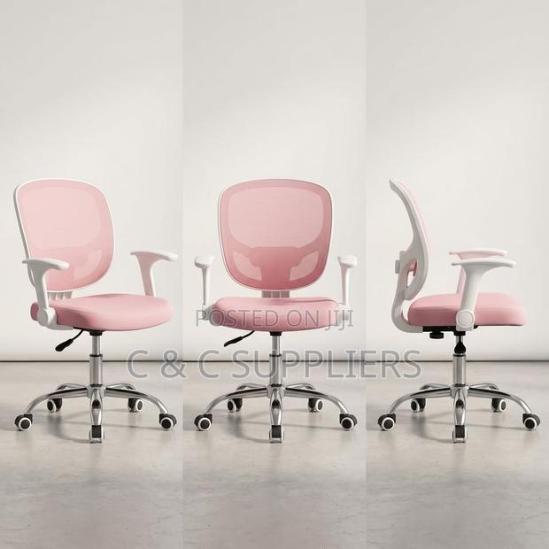 Adjustable Ergonomic Kid's Pink Chair - thumbnail 15